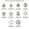 100Pcs 10 Styles Tibetan Style Alloy Charms TIBEP-CJ0001-59-3