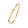 Brass Micro Pave Clear Cubic Zirconia Hinged Bangles for Women BJEW-U025-03G-4
