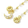 Brass Clear Cubic Zirconia Chain Moon European Safety Chain Charms KK-A236-04G-2