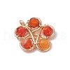 4Pcs 4 Styles Natural Stone Bead Pendants PALLOY-TA00247-4