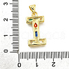 Brass Micro Pave Clear Cubic Zirconia Pendants KK-G521-01G-I-01-3