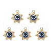 Glass Seed Beaded Sun with Evil Eye Pendants PALLOY-MZ00633-1