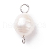 Grade B Natural Cultured Freshwater Pearl Connector Charms PALLOY-JF01496-01-2