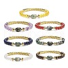 7Pcs 7 Style Natural & Synthetic Mixed Gemstone & Brass Beaded Stretch Bracelets Set BJEW-JB08997-1