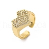 Brass Micro Pave Cubic Zirconia Adjustable Cuff Rings for Women RJEW-U053-09G-4