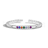 925 Sterling Silver Micro Pave Cubic Zirconia Open Cuff Rings for Women RJEW-K253-08S-1