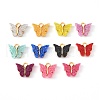 Alloy Enamel Pendants with Glitter Powder and Zinc Alloy Hanging Plating ENAM-R056-01-1