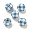 Printed Wood European Beads WOOD-G022-13D-1
