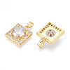 Brass Micro Pave Cubic Zirconia Pendants KK-N254-235G-2
