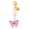 Alloy Enamel Butterfly Pendant Decoration HJEW-JM01555-3