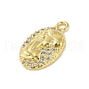 Brass Micro Pave Clear Cubic Zirconia Pendants KK-E111-29G-2