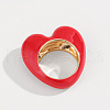 3D Heart Zinc Alloy Enamel Finger Rings FS-WG26371-07-3