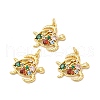 Rack Plating Eco-Friendly Brass Micro Pave Cubic Zirconia Pendants X-KK-A177-13G-2