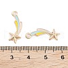 Light Gold Plated Alloy Enamel Pendants ENAM-M219-01KCG-3