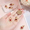 Beebeecraft 6Pcs Brass Micro Pave Clear Grade AAA Cubic Zirconia Pendants KK-BBC0015-32B-3