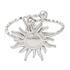 304 Stainless Steel Sun Open Cuff Ring for Women RJEW-M149-08P-1