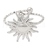 Non-Tarnish 304 Stainless Steel Sun Open Cuff Ring for Women RJEW-M149-08P-1