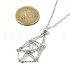 304 Stainless Steel Cable Chain Macrame Pouch Empty Stone Holder for Pendant Necklaces Making NJEW-TA00117-01-4