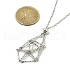 Tarnish Resistant 304 Stainless Steel Cable Chain Macrame Pouch Empty Stone Holder for Pendant Necklaces Making NJEW-TA00117-01-4