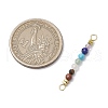 Natural & Synthetic Round Gemstone Faceted Round Beaded Chakra Connector Charms PALLOY-JF03456-3