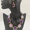 Square Zinc Alloy & Resin Link Chain Necklaces & Dangle Earrings Sets FS-WGC3850-01-5