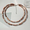 Plastic & Resin Leopard Skin Print Curved Tube Double Layer Necklaces for Women NJEW-Q038-01A-1