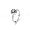 Rhodium Plated 925 Sterling Silver Moissanite Adjustable Rings for Women RJEW-U038-07P-4