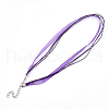 Waxed Cord and Organza Ribbon Necklace Making NCOR-T002-193-2