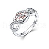 Zinc Alloy Rhinestone Finger Rings for Women FS-WG08E4B-03-4