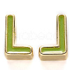 Rack Plating Alloy Enamel Beads X-ENAM-S122-033L-NR-2