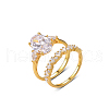 925 Sterling Silver Micro Pave Cubic Zirconia Stackable Finger Rings UD9472-2-3