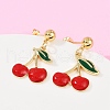 Brass Enamel Stud Earrings EJEW-Q045-05G-1