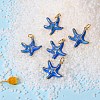 5Pcs Brass Enamel Pendants KK-SZ0004-30-5