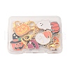 Halloween Alloy Enamel Pendant Locking Stitch Markers HJEW-AB00062-3