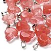 Cherry Quartz Glass Pendants G-Z067-02P-07-1