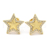 Rack Plating Brass Micro Pave Clear Cubic Zirconia Stud Earrings EJEW-I313-14G-02-1