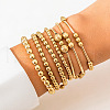 7Ps 7 Styles Brass & CCB Beaded Stretch Bracelet & Beads Bnagle Set WGE7C54-01-1