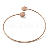 304 Stainless Steel Cuff Blank Bangle Bases with Round Tray STAS-Z088-03B-RG-3