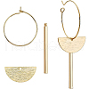 BENECREAT 24Pcs 3 Style Brass Pendant and Brass Hoop Earring Findings KK-BC0006-85-1