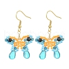 Synthetic Blue Goldstone & Natural Apatite Dangle Earrings EJEW-MZ00318-01-1