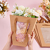 Trapezoid Paper Flower Gift Tote Bags with Plastic Visible Window ABAG-WH0045-25A-3