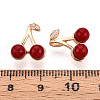 Brass Micro Pave Cubic Zirconia and Resin Pendants KK-T074-65KCG-3