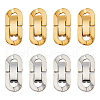 Unicraftale 8 Sets 2 Colors 304 Stainless Steel Fold Over Clasps STAS-UN0046-68-1