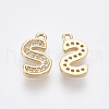 Brass Cubic Zirconia Charms KK-S348-330S-2