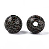Printed Schima Wood Beads WOOD-N017-01A-2