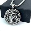 Greek Mythology Stainless Steel Horse Viking Pendant Necklaces for Men PM9465-3