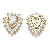 Brass Micro Pave Clear Cubic Zirconia Pendants ZIRC-S069-007G-2