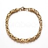 Trendy 304 Stainless Steel Byzantine Chain Bracelets BJEW-L510-10-2