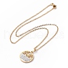Crystal Rhinestone Butterfly Pendant Necklace with Vacuum Plating 304 Stainless Steel Chains for Women NJEW-E014-22G-3