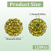 SUNNYCLUE 120Pcs Pave Disco Ball Beads RB-SC0001-13E-2